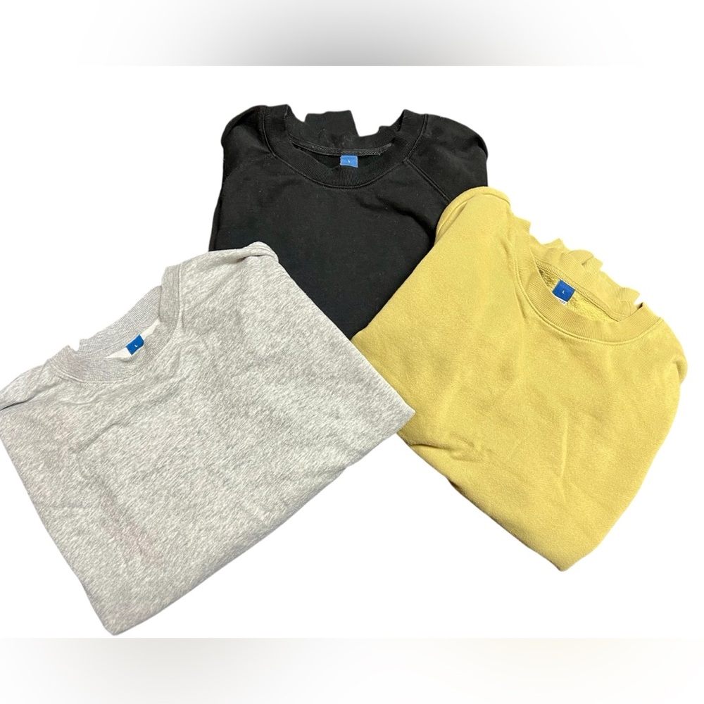 EUC - Old Navy Women’s Sweatshirt Bundle - Size Large, Gray, Chartreuse & Black